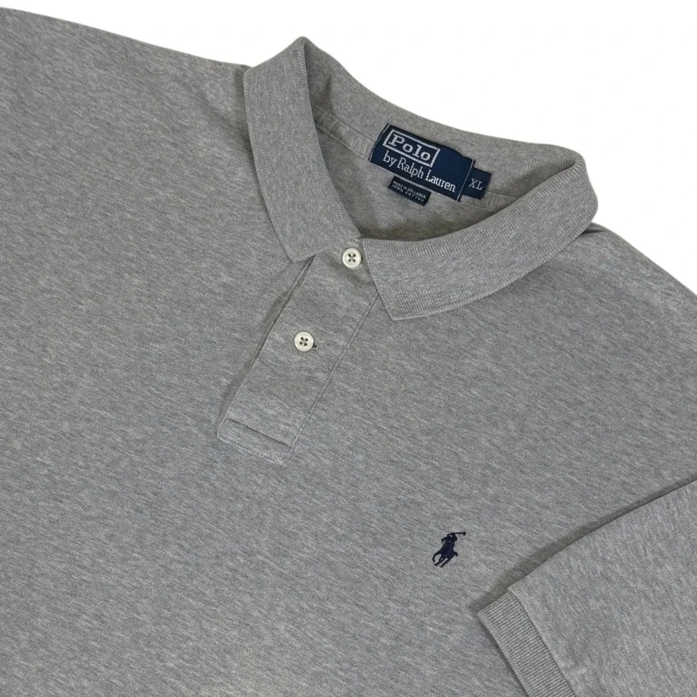 Polo Ralph Lauren Men's XL Heather Gray Cotton Interlock Short Sleeve Polo Shirt